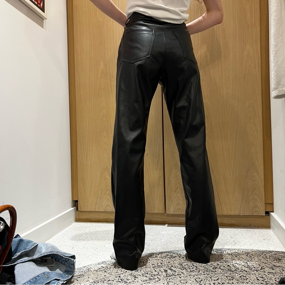 Faux leather black pants